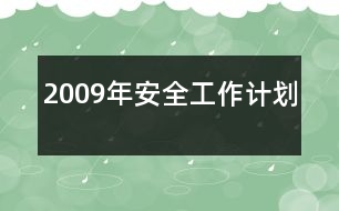 2009年安全工作計(jì)劃