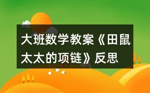 大班數(shù)學(xué)教案《田鼠太太的項鏈》反思