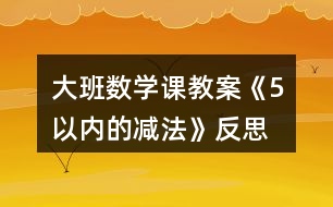 大班數(shù)學(xué)課教案《5以內(nèi)的減法》反思