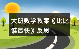 大班數(shù)學(xué)教案《比比誰最快》反思