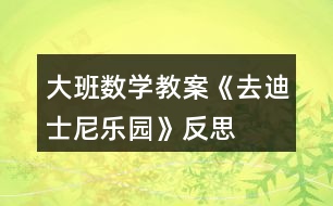 大班數(shù)學教案《去迪士尼樂園》反思