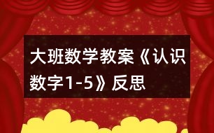 大班數(shù)學(xué)教案《認(rèn)識(shí)數(shù)字1-5》反思