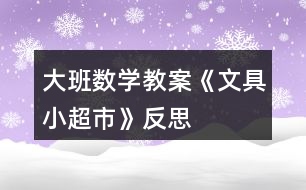 大班數(shù)學(xué)教案《文具小超市》反思