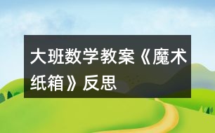 大班數(shù)學教案《魔術(shù)紙箱》反思