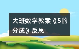 大班數(shù)學教案《5的分成》反思