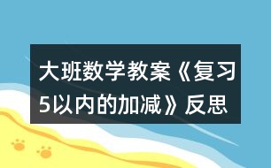 大班數(shù)學(xué)教案《復(fù)習(xí)5以內(nèi)的加減》反思