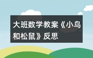 大班數(shù)學(xué)教案《小鳥(niǎo)和松鼠》反思