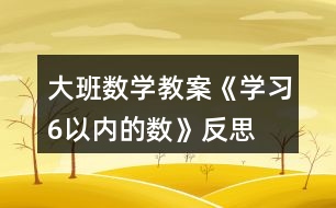 大班數學教案《學習6以內的數》反思