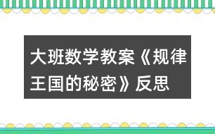 大班數(shù)學(xué)教案《規(guī)律王國的秘密》反思