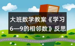 大班數(shù)學教案《學習6―9的相鄰數(shù)》反思