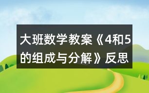 大班數(shù)學教案《4和5的組成與分解》反思