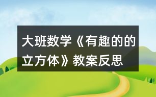 大班數學《有趣的的立方體》教案反思