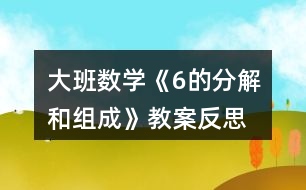 大班數(shù)學《6的分解和組成》教案反思