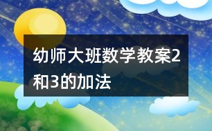 幼師大班數(shù)學教案2和3的加法