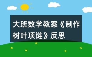 大班數(shù)學教案《制作樹葉項鏈》反思