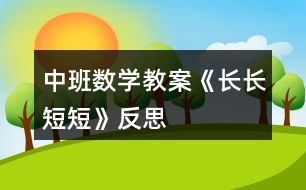 中班數(shù)學(xué)教案《長(zhǎng)長(zhǎng)短短》反思