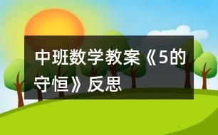 中班數(shù)學(xué)教案《5的守恒》反思