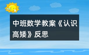 中班數(shù)學(xué)教案《認識高矮》反思