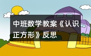 中班數(shù)學教案《認識正方形》反思