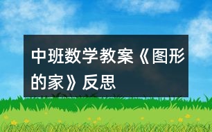 中班數(shù)學教案《圖形的家》反思