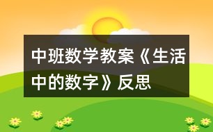 中班數(shù)學(xué)教案《生活中的數(shù)字》反思