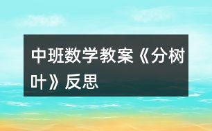 中班數(shù)學(xué)教案《分樹葉》反思