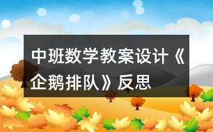 中班數(shù)學(xué)教案設(shè)計《企鵝排隊》反思