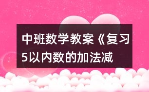 中班數學教案《復習5以內數的加法、減法》反思