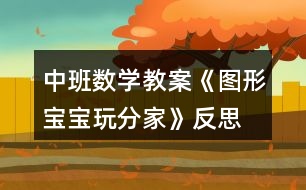 中班數學教案《圖形寶寶玩分家》反思