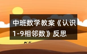 中班數學教案《認識1-9相鄰數》反思