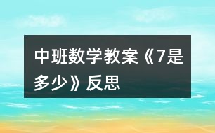 中班數(shù)學教案《7是多少》反思