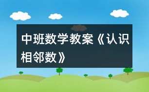 中班數(shù)學教案《認識相鄰數(shù)》