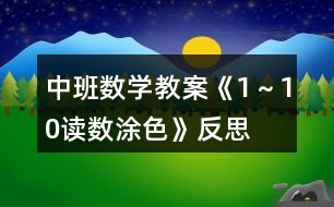 中班數學教案《1～10讀數涂色》反思