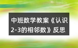 中班數(shù)學(xué)教案《認(rèn)識(shí)2-3的相鄰數(shù)》反思