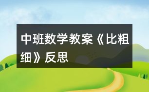 中班數(shù)學教案《比粗細》反思