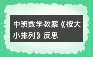 中班數(shù)學(xué)教案《按大小排列》反思