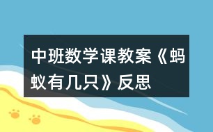 中班數(shù)學課教案《螞蟻有幾只》反思