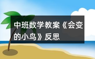 中班數(shù)學教案《會變的小鳥》反思