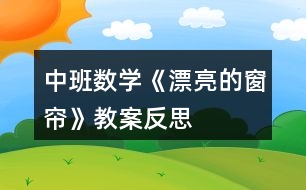 中班數(shù)學《漂亮的窗簾》教案反思