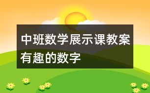 中班數(shù)學(xué)展示課教案——有趣的數(shù)字