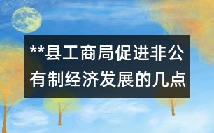 **縣工商局促進非公有制經(jīng)濟發(fā)展的幾點做法和體會