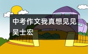 中考作文：我真想見見吳士宏