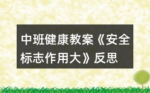 中班健康教案《安全標(biāo)志作用大》反思