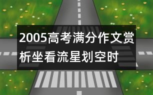 2005高考滿分作文賞析：坐看流星劃空時