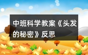 中班科學教案《頭發(fā)的秘密》反思