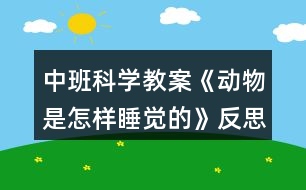 中班科學(xué)教案《動(dòng)物是怎樣睡覺(jué)的》反思