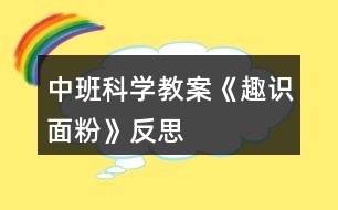 中班科學教案《趣識面粉》反思