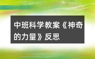 中班科學(xué)教案《神奇的力量》反思