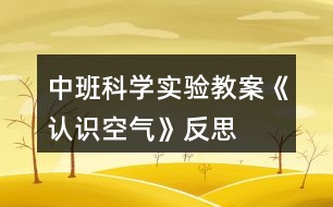 中班科學實驗教案《認識空氣》反思