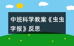 中班科學(xué)教案《蟲蟲字報》反思